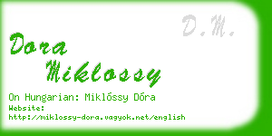 dora miklossy business card